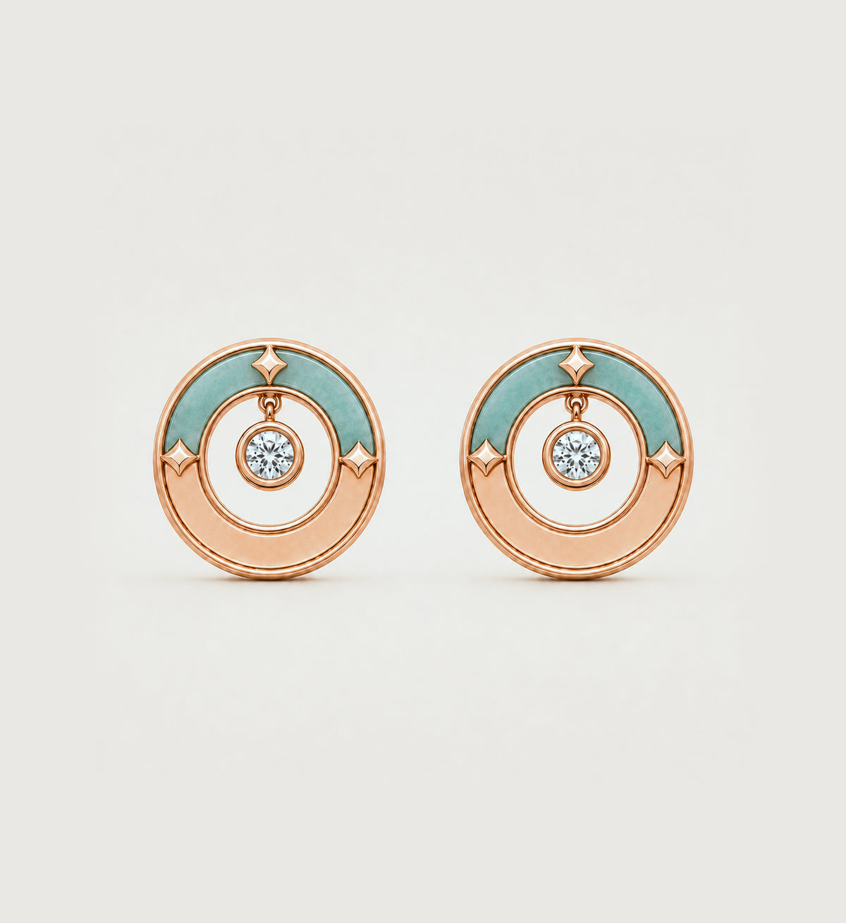 Relic Crescent Seal Earrings (Aqua Blue), main product view