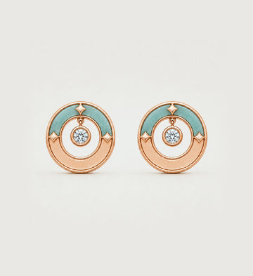 Relic Crescent Seal Earrings (Aqua Blue), main product view