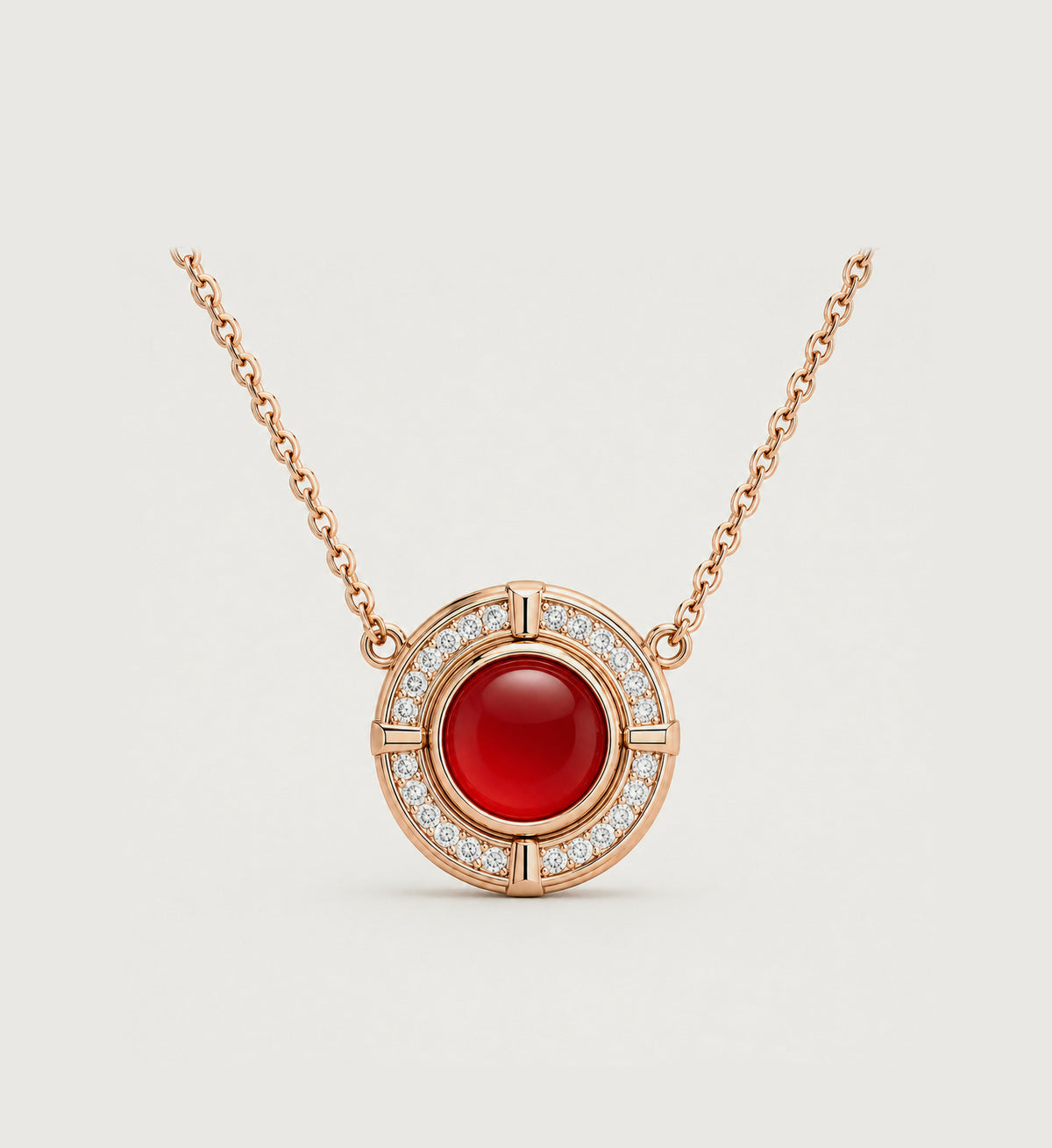 Relic Halo Disc Necklace (Crimson Red), main product view