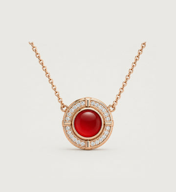 Relic Halo Disc Necklace (Crimson Red), main product view
