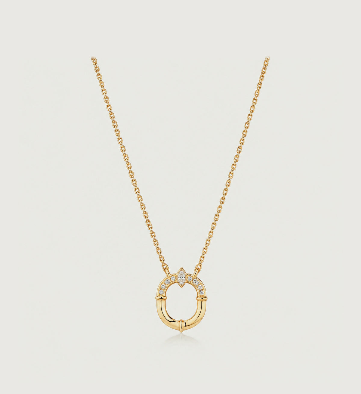 Relic Oval Halo Necklace in gold tone, main product view