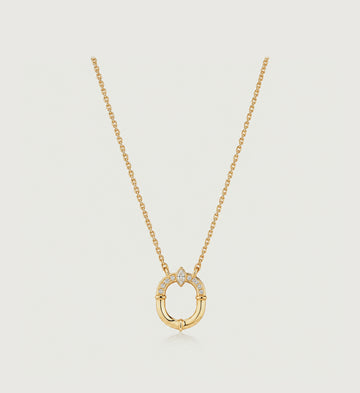 Relic Oval Halo Necklace in gold tone, main product view