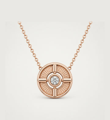 Relic Meridian Disc Necklace (Rose Gold), main product view