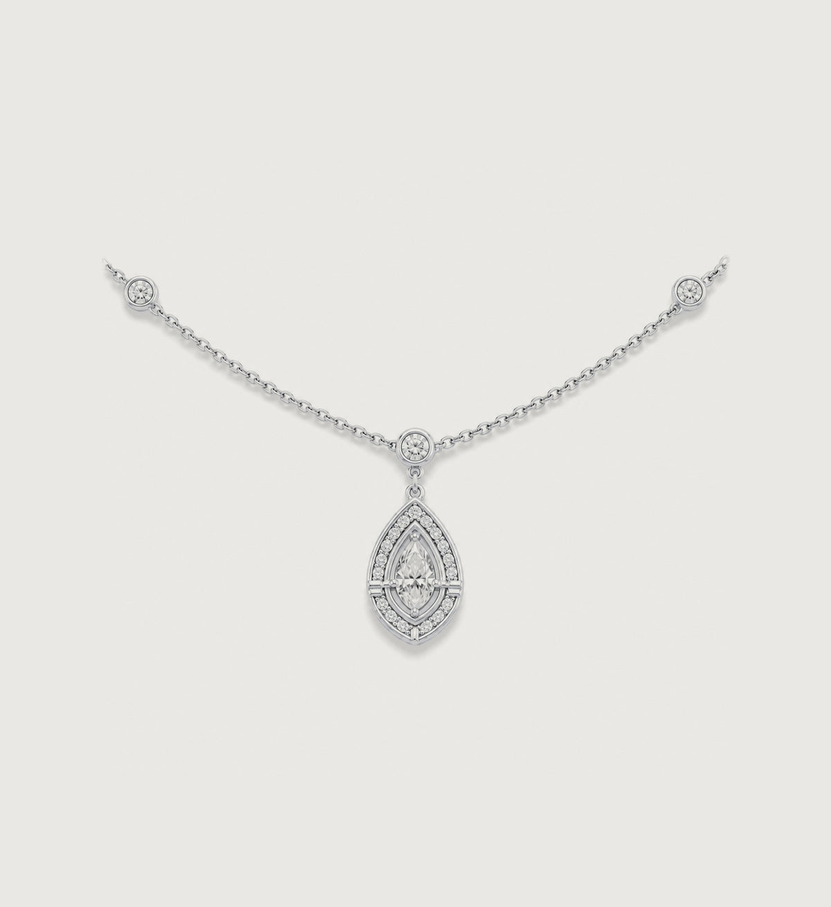 Relic Marquise Halo Necklace (Silver), main product view