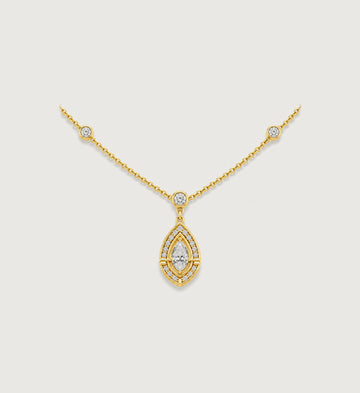 Relic Marquise Halo Necklace (Gold), main product view