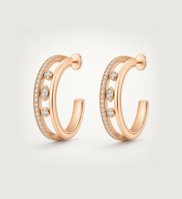 Relic Orbit Hoop Earrings (Rose Gold), main product view