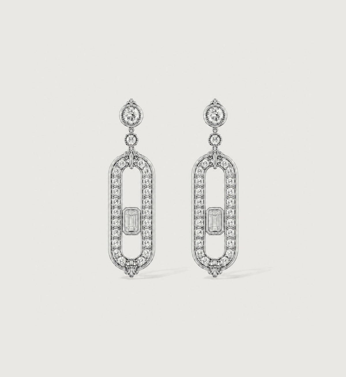 Relic Portal Drop Earrings (Silver), main product view