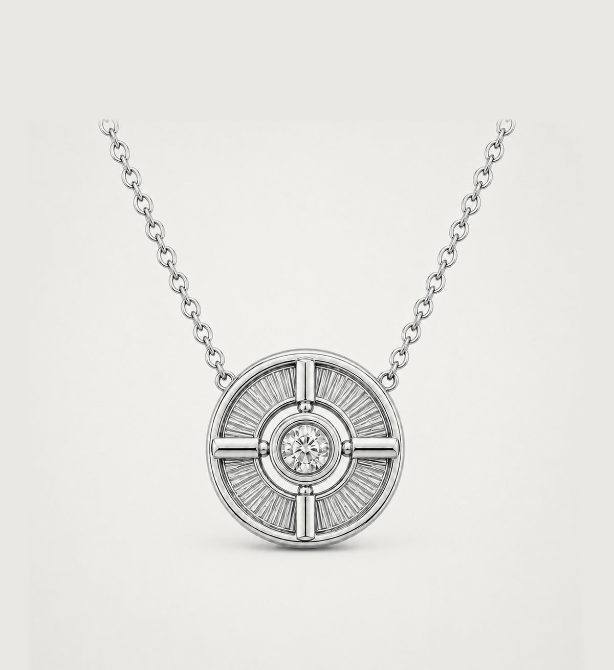Relic Meridian Disc Necklace (Silver), main product view