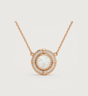 Relic Halo Disc Necklace (Pearl White), main product view