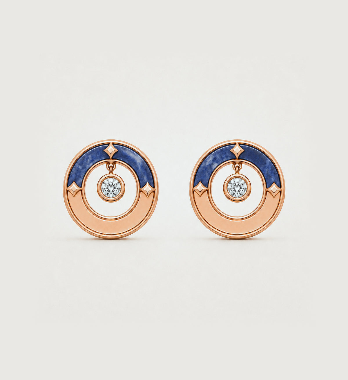 Relic Crescent Seal Earrings (Midnight Blue), main product view