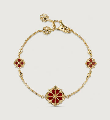 Relic Flora Bracelet (Ruby Red / Gold)