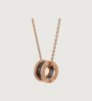Relic Orbit Necklace (Black Enamel / Rose Gold)