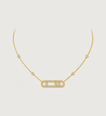 Relic Linear Halo Necklace (Gold), main product view