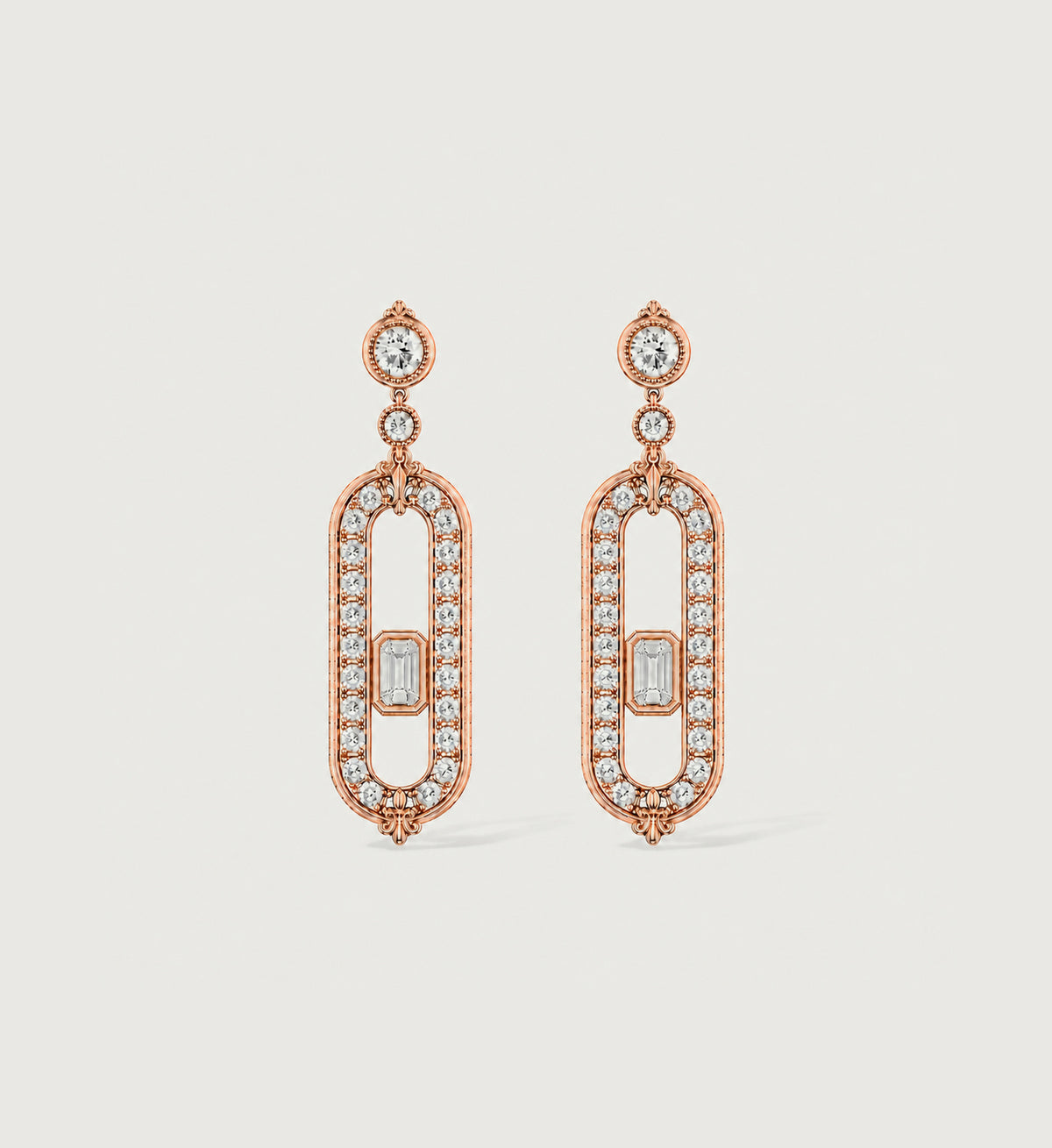 Relic Portal Drop Earrings (Rose Gold), main product view