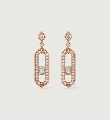 Relic Portal Drop Earrings (Rose Gold), main product view