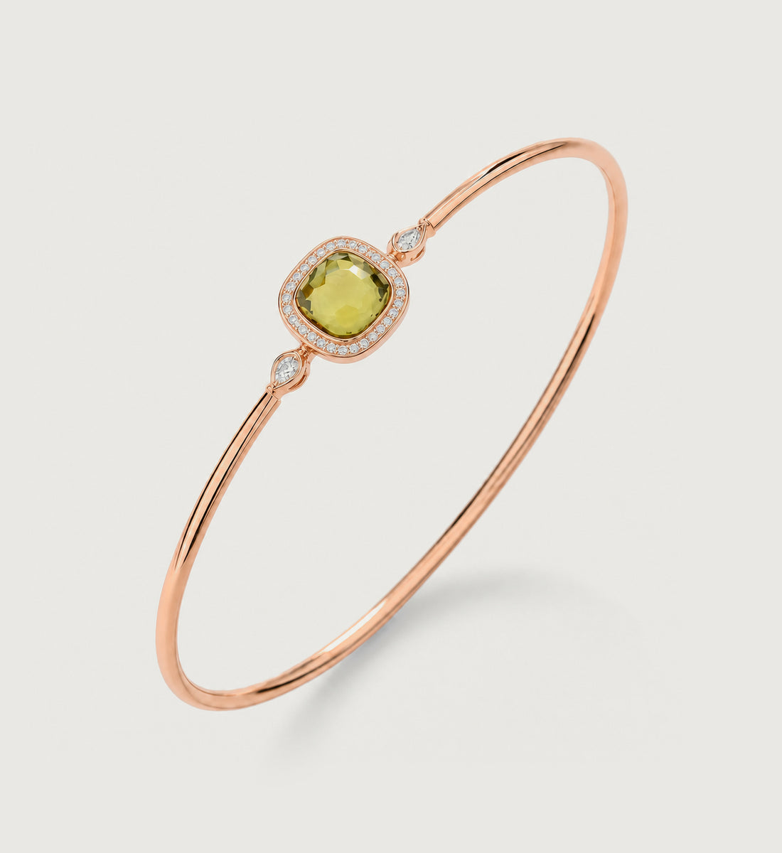 Relic Aura Bangle in olive green, angled product view
