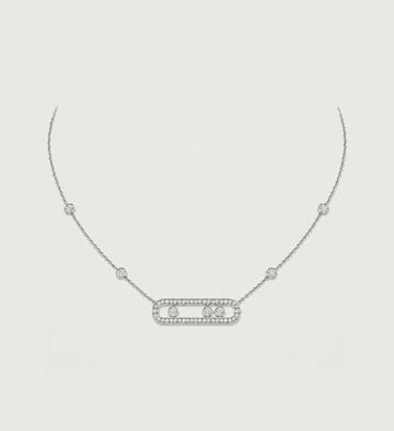 Relic Linear Halo Necklace (Silver), main product view