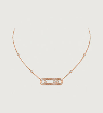 Relic Linear Halo Necklace (Rose Gold), main product view