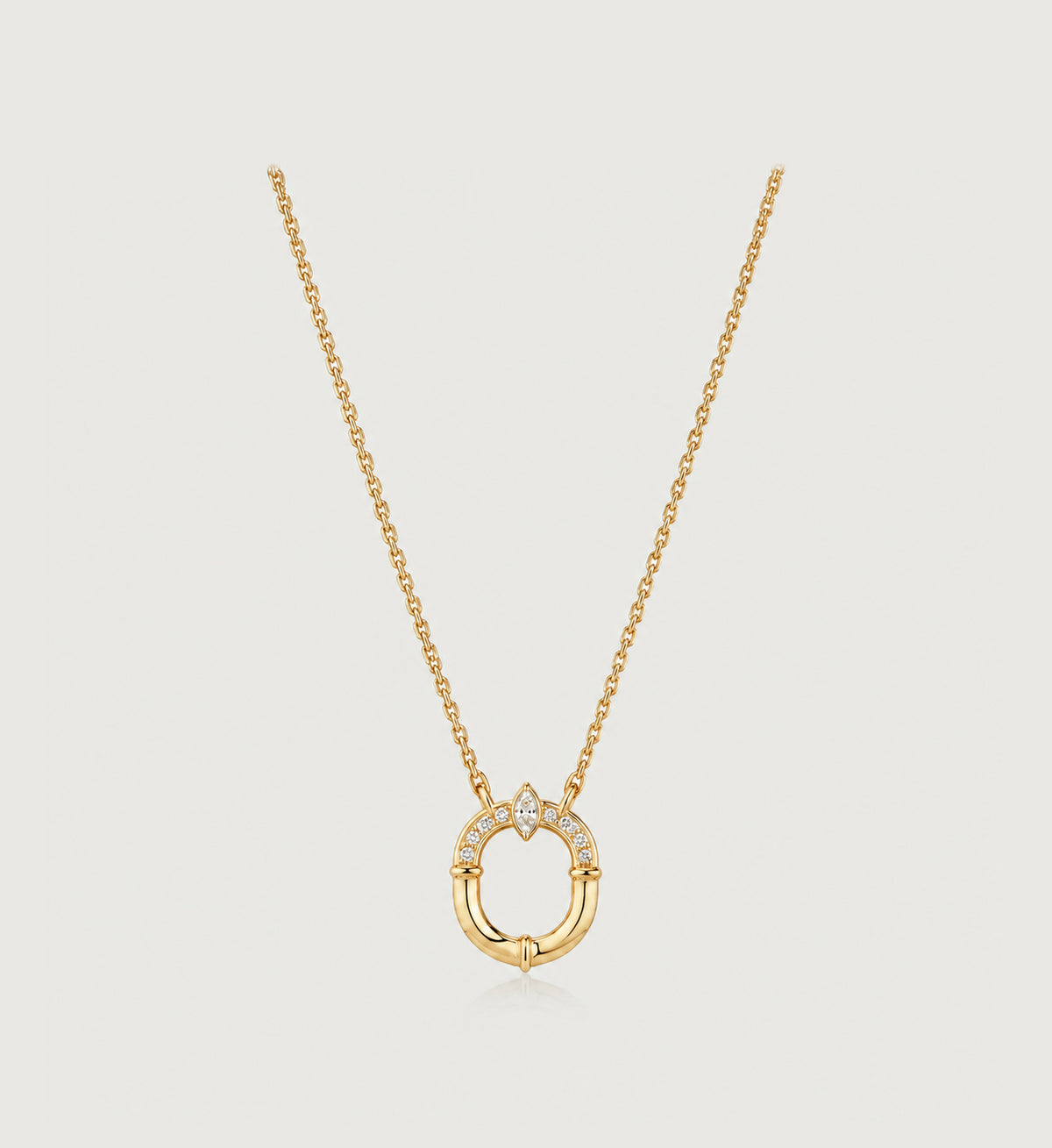 Relic Oval Halo Necklace (Gold)