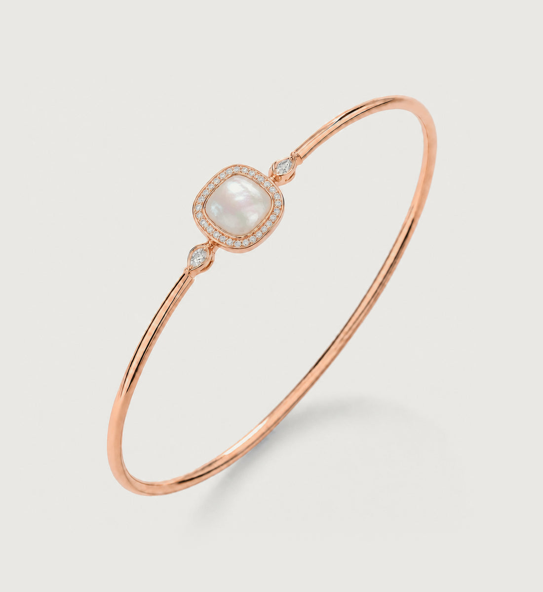 Relic Aura Bangle in pearl white, front product view