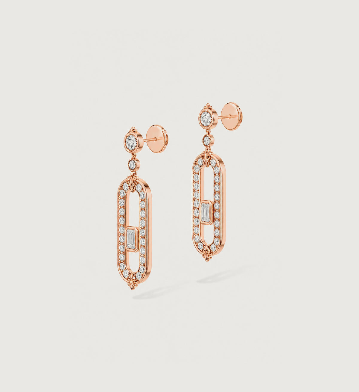 Relic Portal Drop Earrings (Rose Gold), alternate product view
