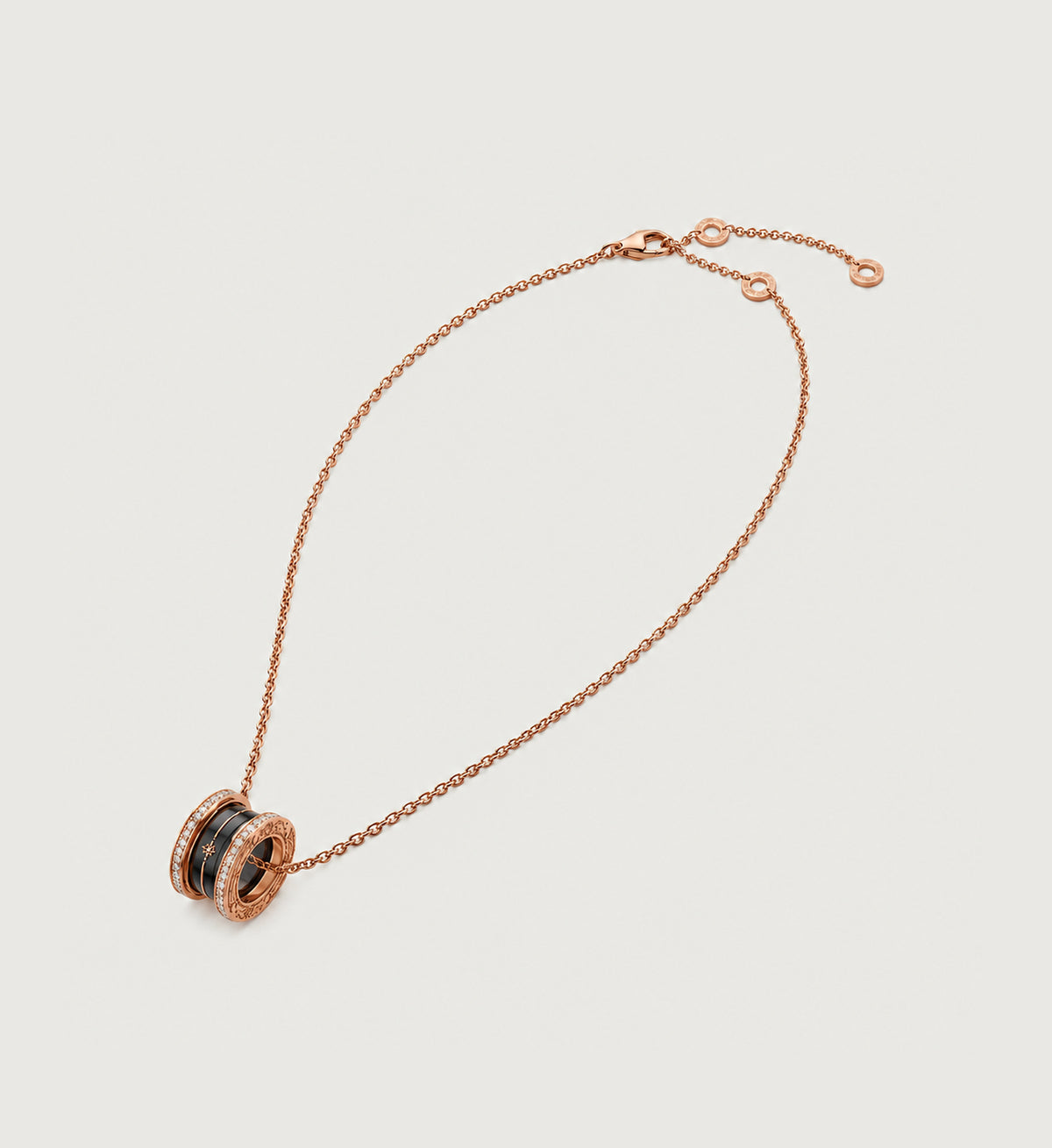 Relic Orbit Necklace (Black Enamel / Rose Gold)