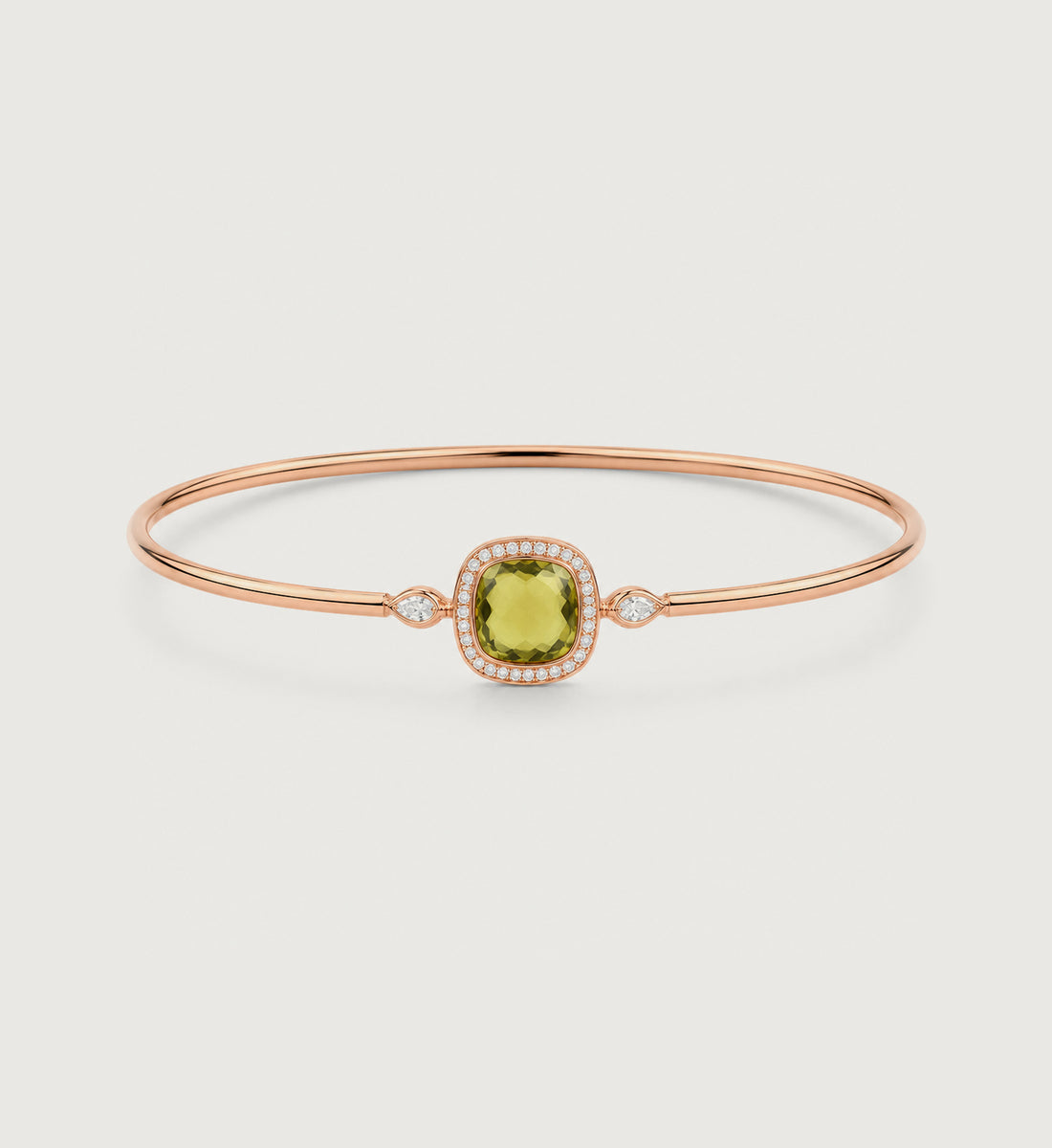 Relic Aura Bangle in olive green, angled product view