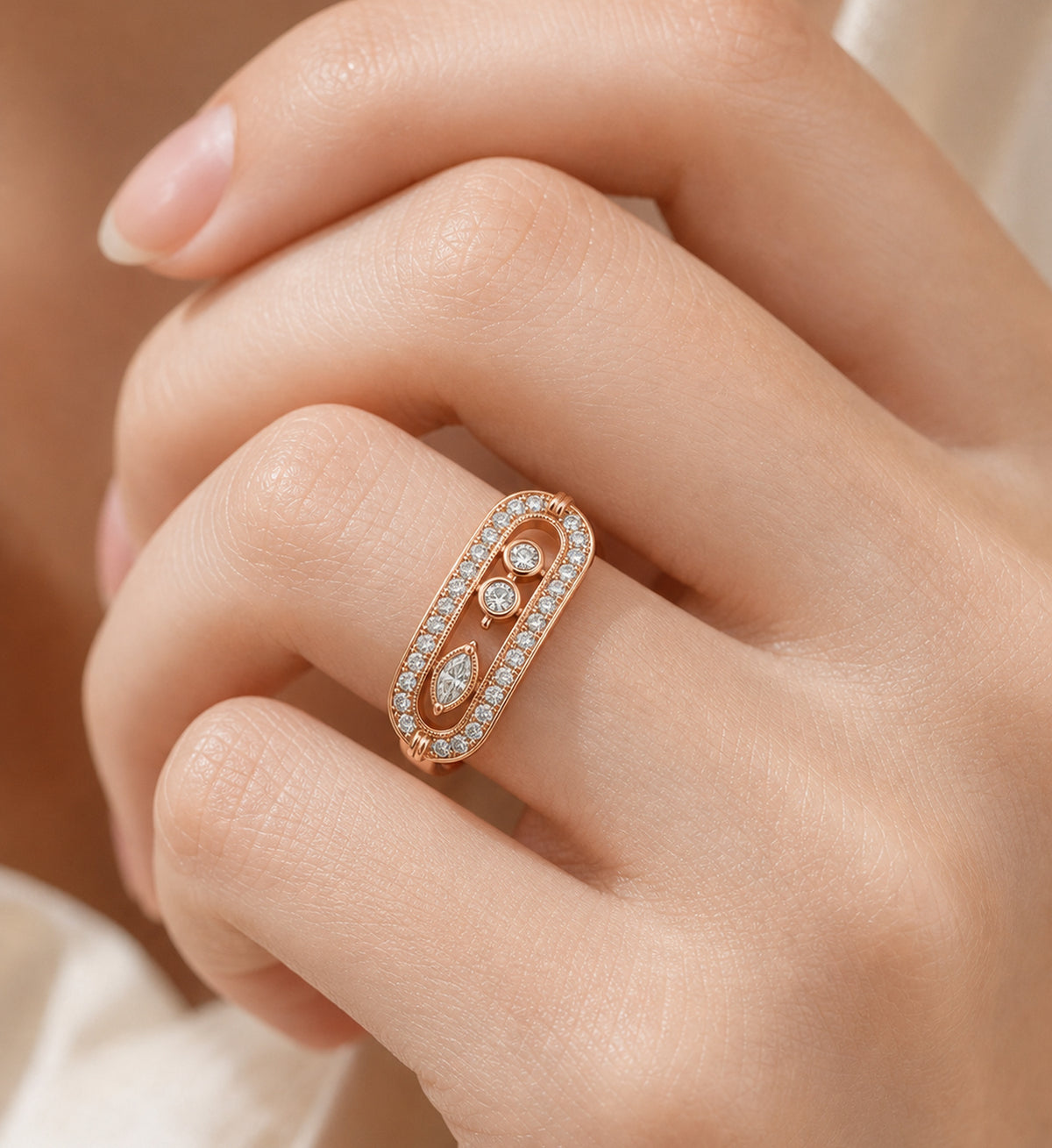 Relic Passage Ring (Rose Gold), model styling view