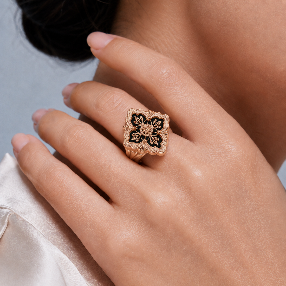 Relic Noir Rosette Ring
