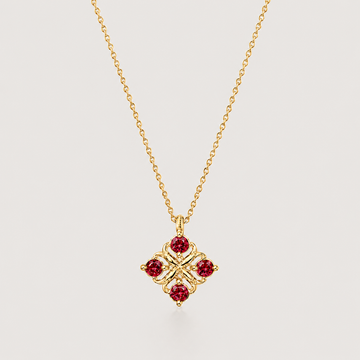Relic Bloom Necklace (Ruby Red)