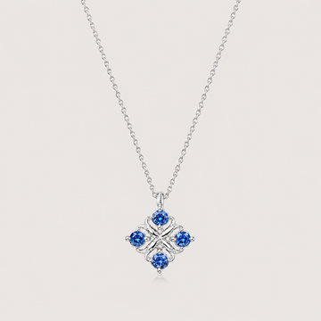 Relic Bloom Necklace (Sapphire Blue Stones)