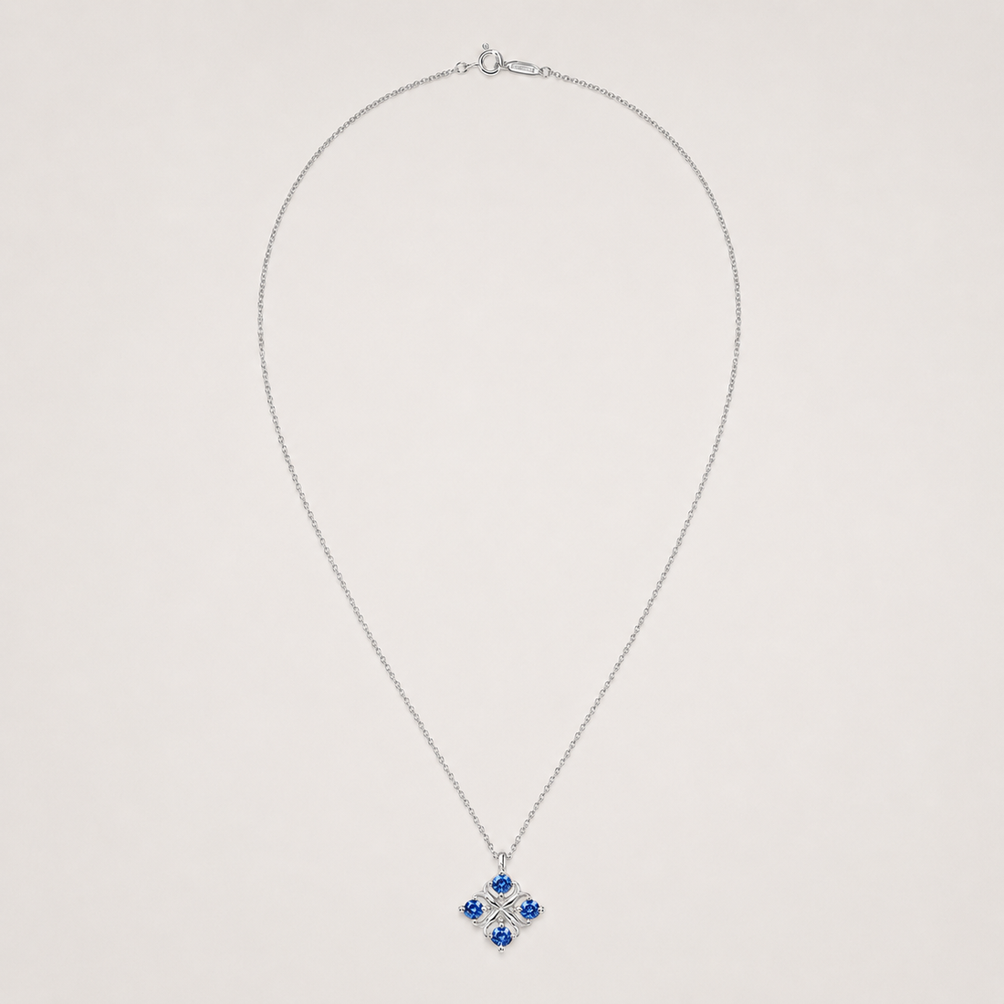Relic Bloom Necklace (Sapphire Blue Stones)