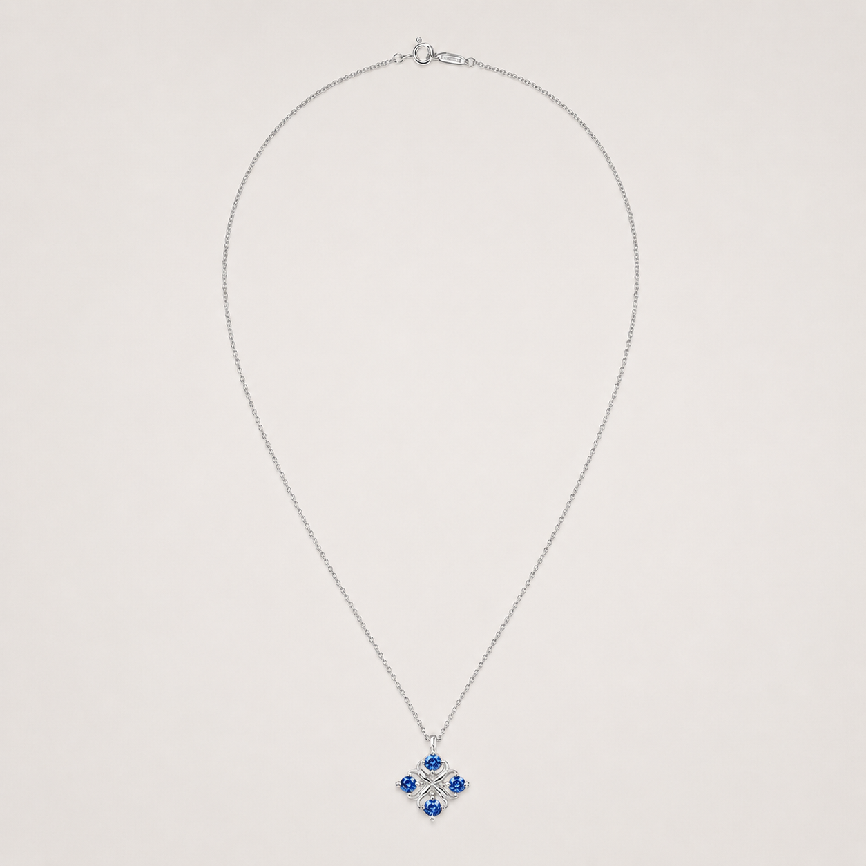 Relic Bloom Necklace (Sapphire Blue Stones)