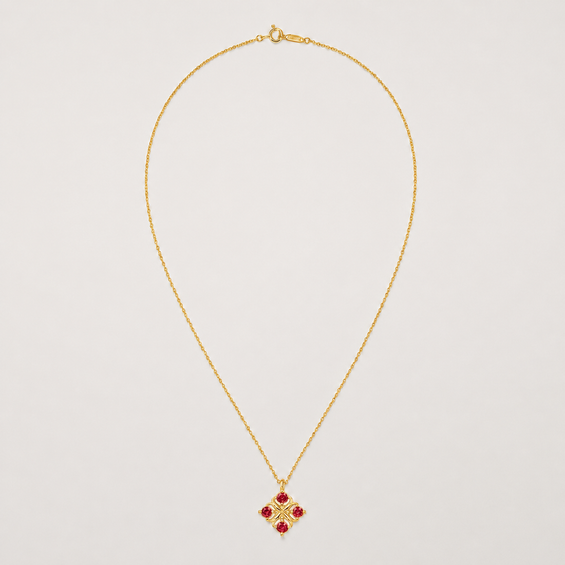Relic Bloom Necklace (Ruby Red)