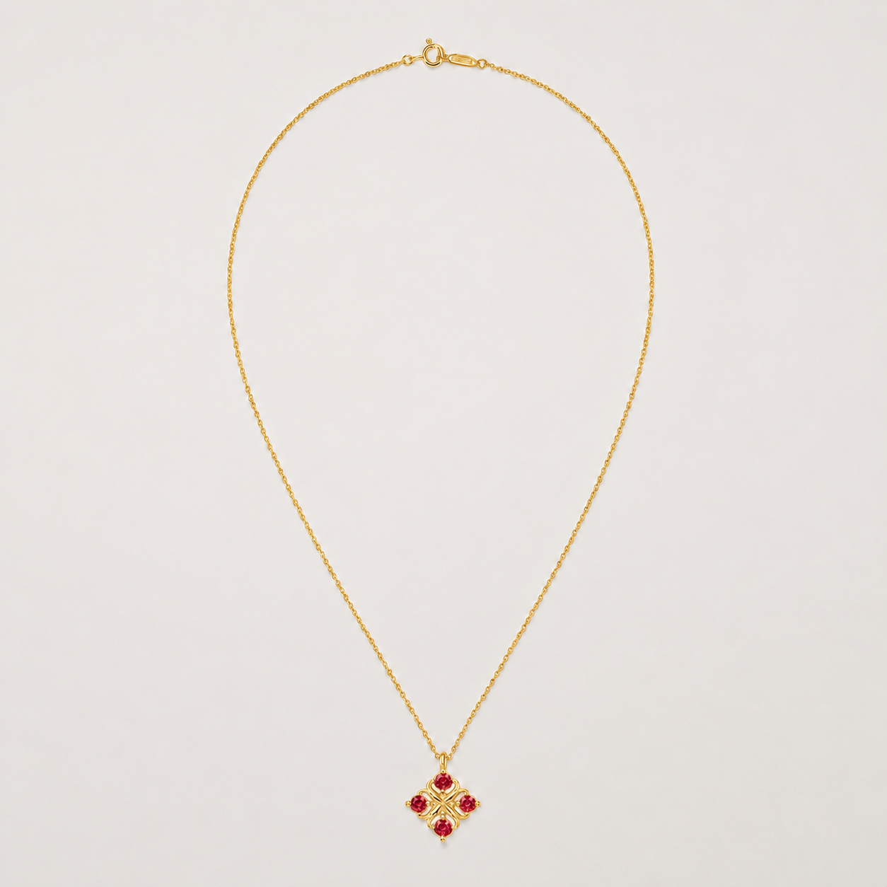 Relic Bloom Necklace (Ruby Red)