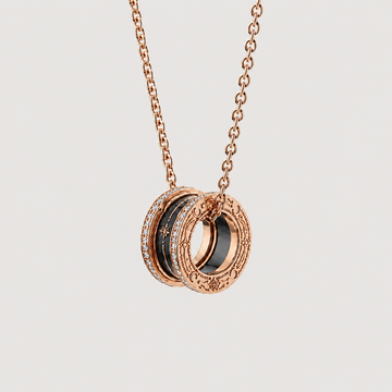 Relic Orbit Necklace (Black Enamel&Rose Gold)