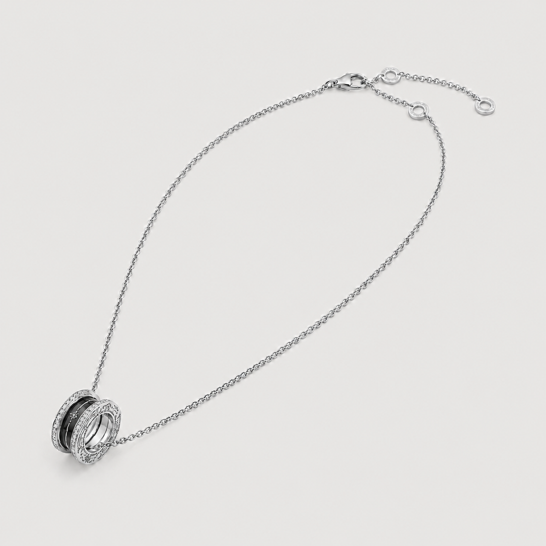 Relic Orbit Necklace (Black Enamel&Silver)