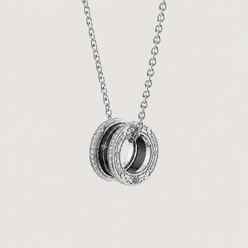 Relic Orbit Necklace (Black Enamel&Silver)