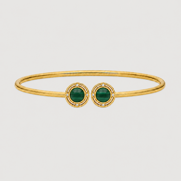 Relic Medallion Bangle (Green Stone)