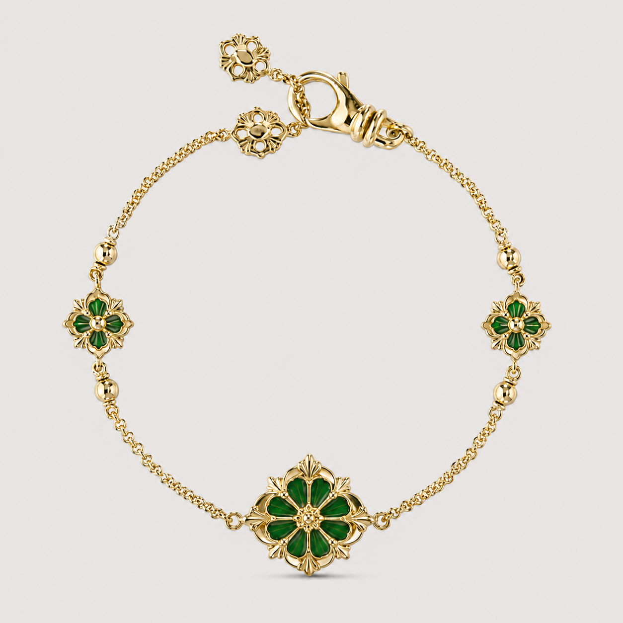 Relic Flora Bracelet (Emerald Green / Gold)