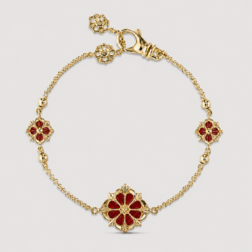 Relic Flora Bracelet (Ruby Red / Gold)