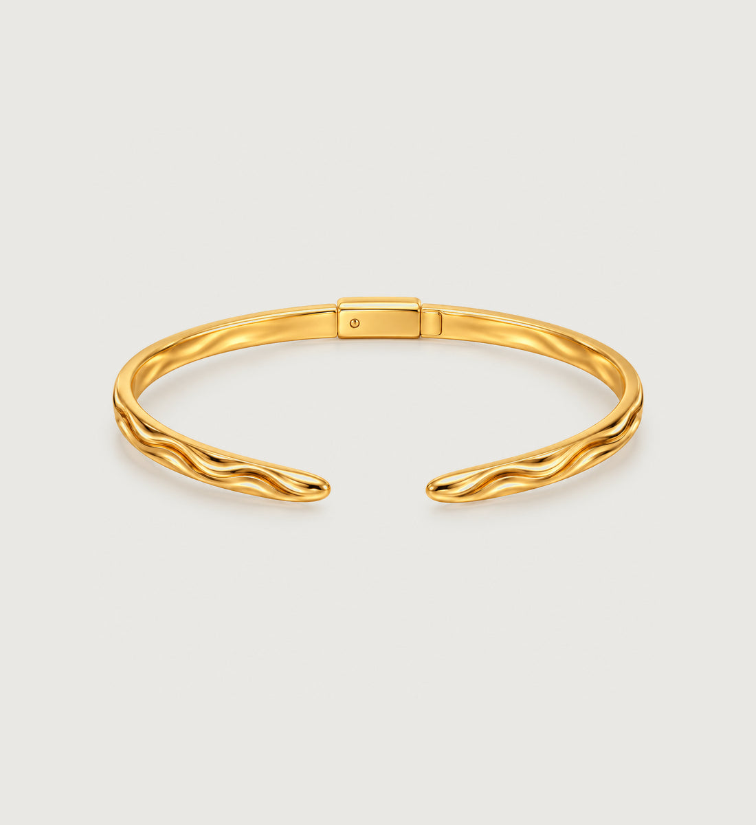 Aline Slim Wave Bangle (Gold), main product view
