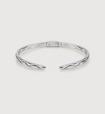 Aline Slim Wave Bangle (Silver), main product view