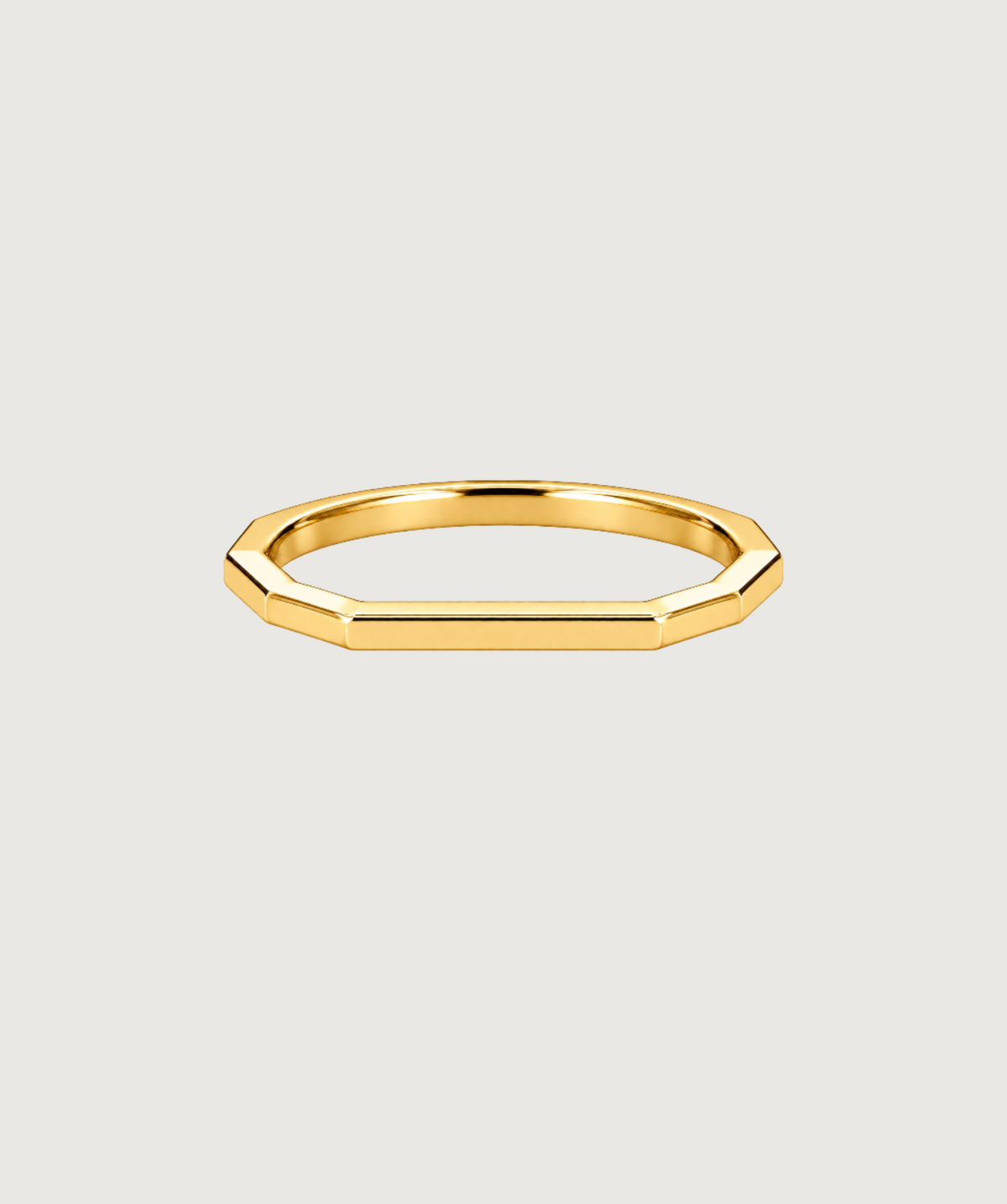 AMBECA gold-tone angular stacking ring, style 14, front product view