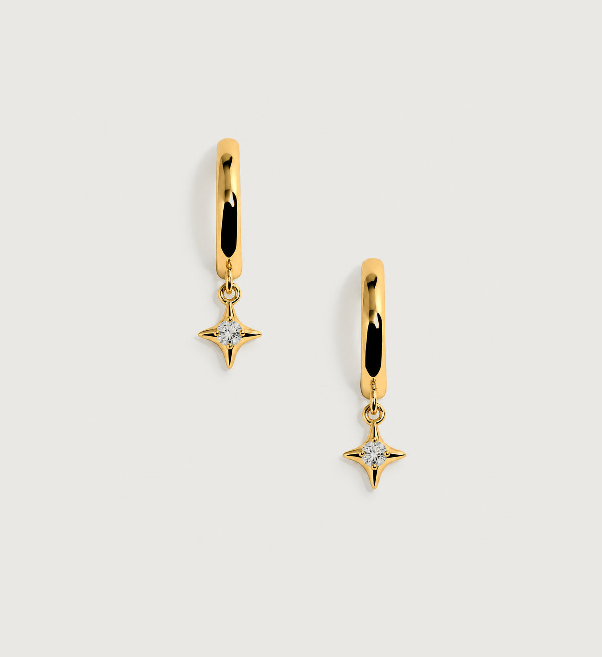 Aster Star Charm Huggie Earrings (Gold), main product view
