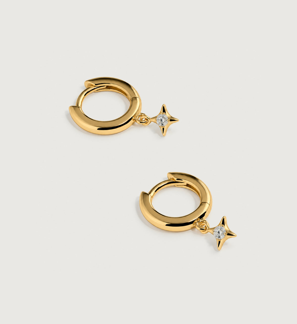 Aster Star Charm Huggie Earrings (Gold), alternate product view