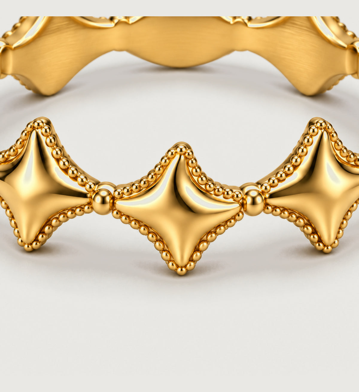Astra Beaded Star Ring (Gold), detail product view