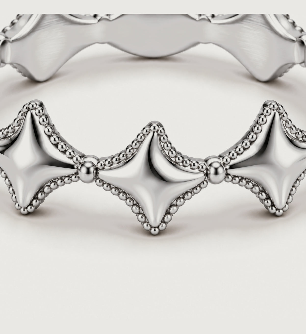 Astra Beaded Star Ring (Silver), detail product view
