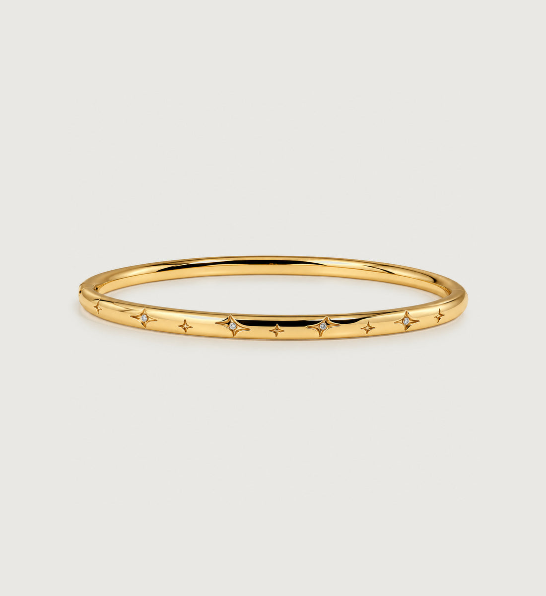Astra Etched Star Bangle (Gold), main product view