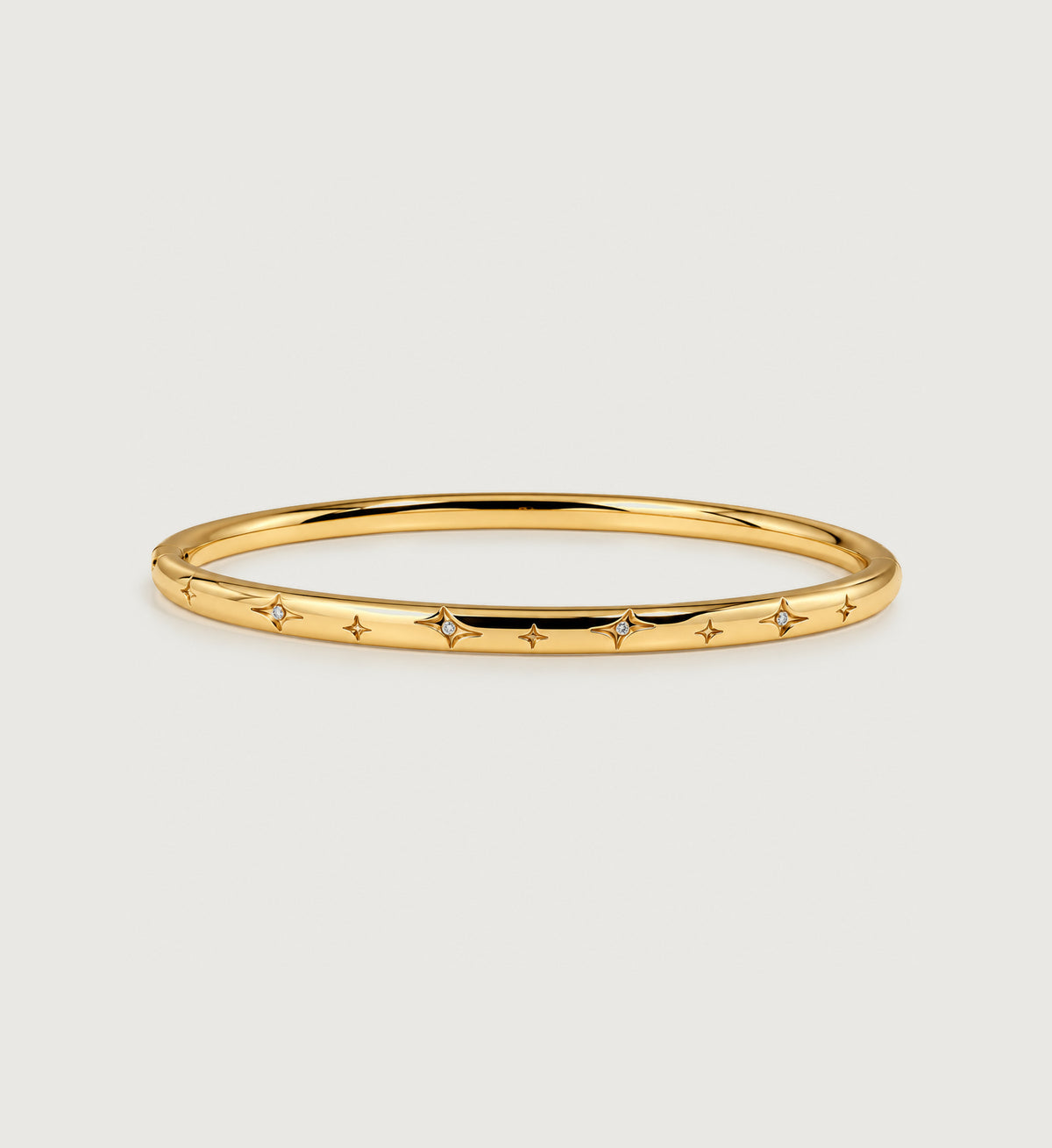 Astra Etched Star Bangle (Gold), main product view